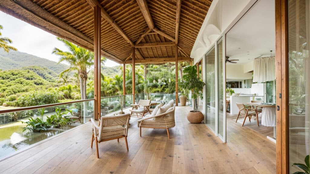 Outdoor Balcony with Tropical Valley Views