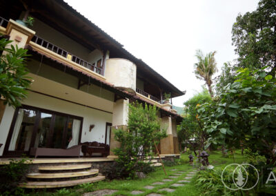 Balinese villa in Amed built on 2 floors set in lush tropical gardens.