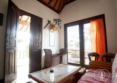 Reading room in a traditional Balinese villa in Amed.