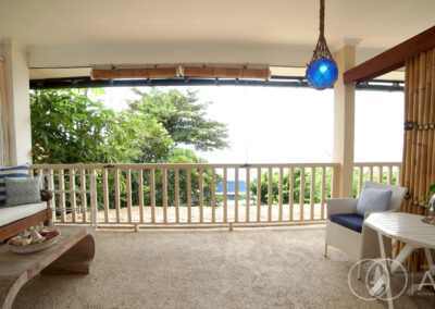 Balcony seating area on the 2nd floor