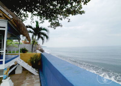 The Bali Sea looking from the wall of a beach front house in Amed